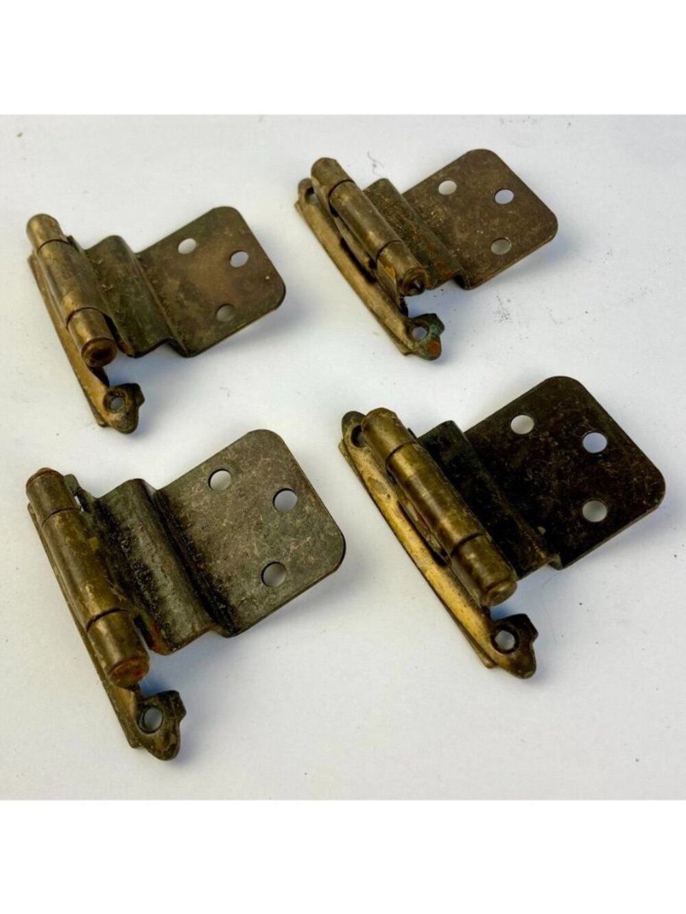 Lot 4 Vintage Inset Cabinet Hinges Brass Finish Antique Architectural Salvage